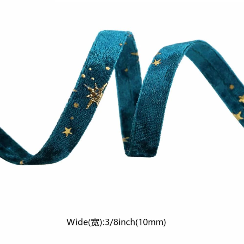 Горячее тиснение Подарочная упаковка Мягкая текстура Ленты для рукоделия Двусторонние бархатные ленты Элегантный свадебный декор для проектов своими руками
