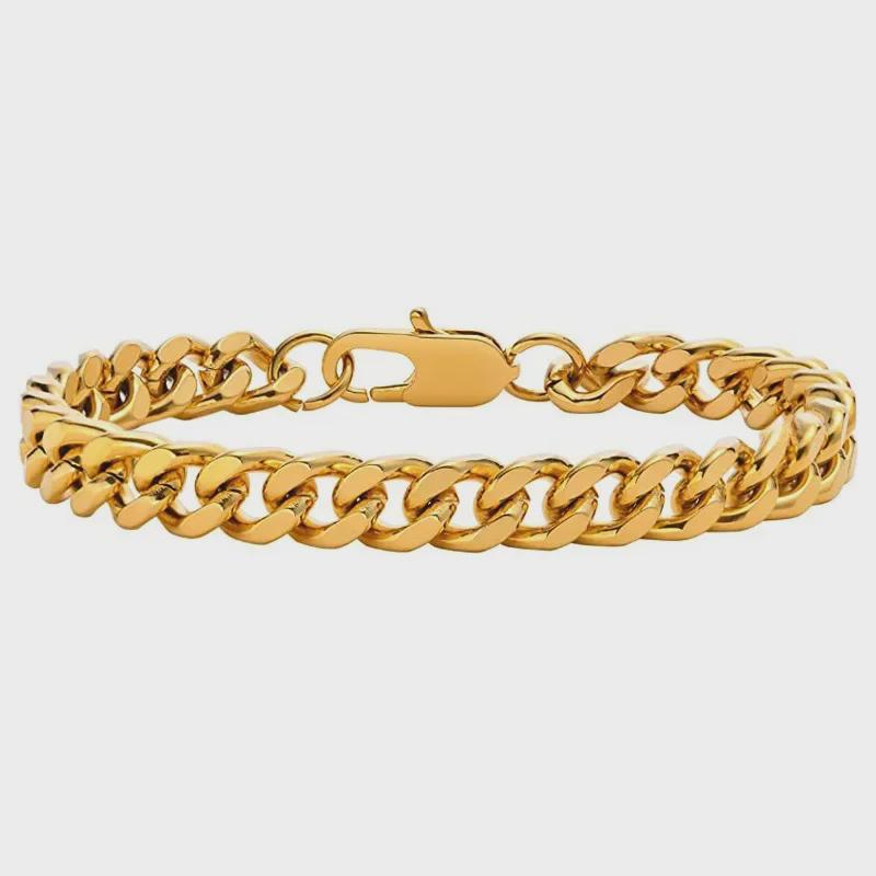 5-Piece Stainless Steel Cuban Figaro Bracelet Set - Non-Fading Titanium Steel Fashion Casual Accessory