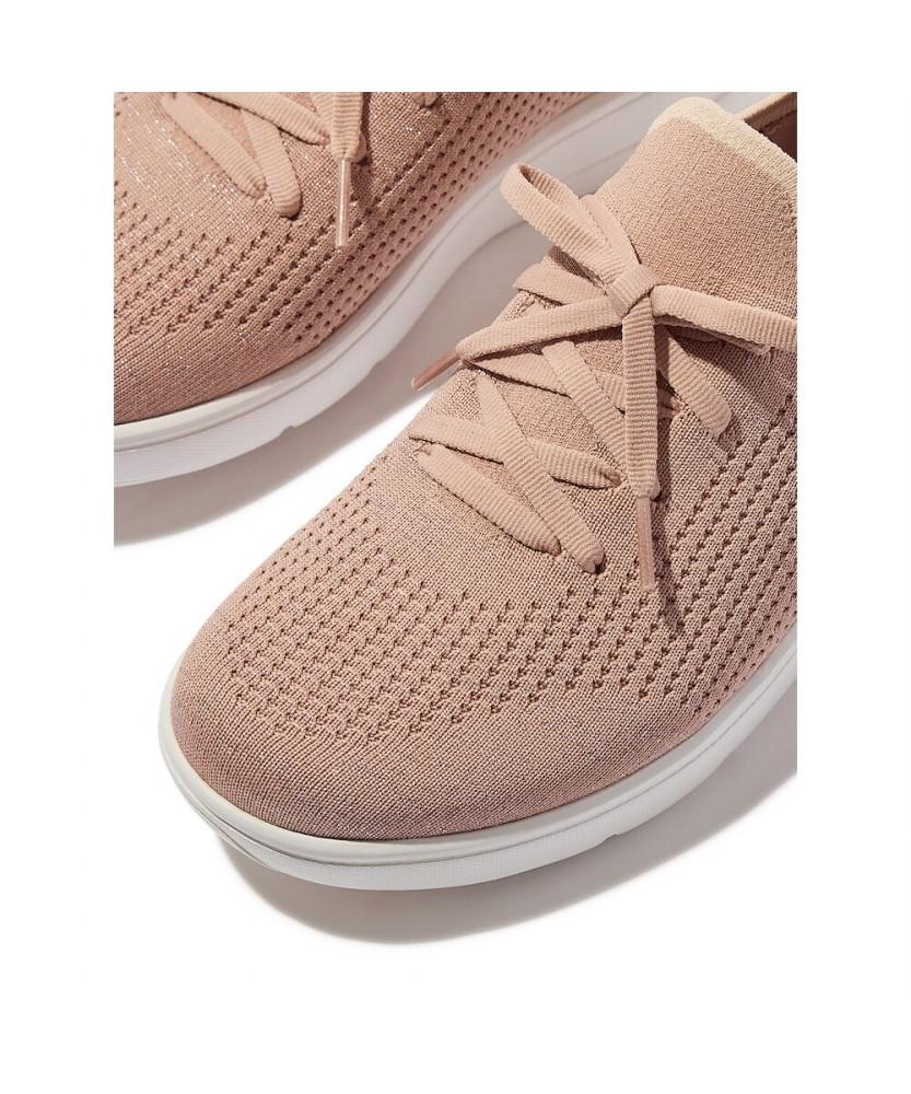 Fitflop [Super-Q] Женские вязаные слипоны-кроссовки - Бежевый Buff/Розовое золото (Ft59K2N227)