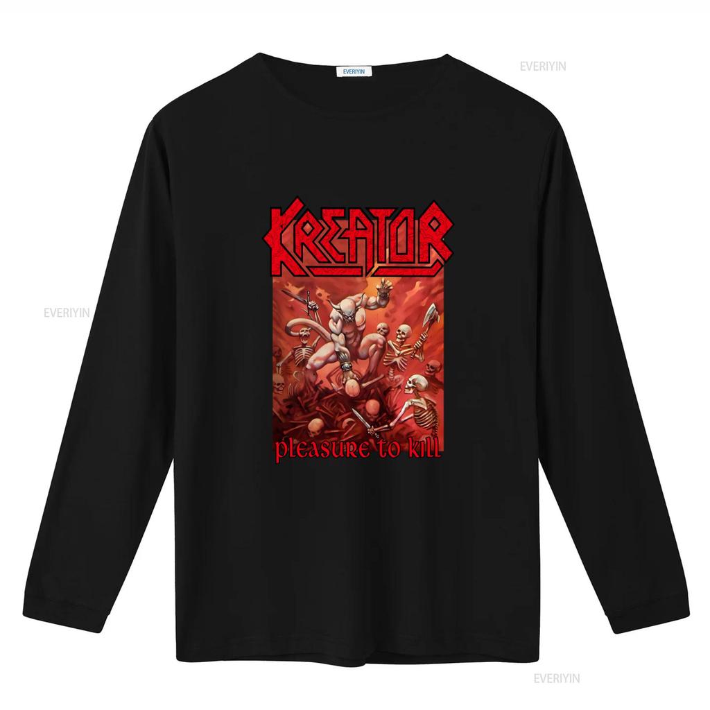 KREATOR Футболка с принтом Pleasure To Kill для мужчин Дизайн в стиле хэви-метал Доступна в размере S винтажная стирка Универсальная Повседневная