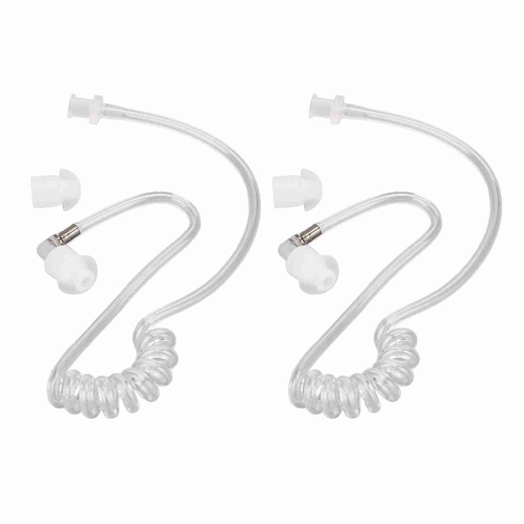 Replacement Acoustic Tube Comfortable Detachable Transparent Clear Acoustic Tube for Motorola Two Way Radio Headphones 2 Pack