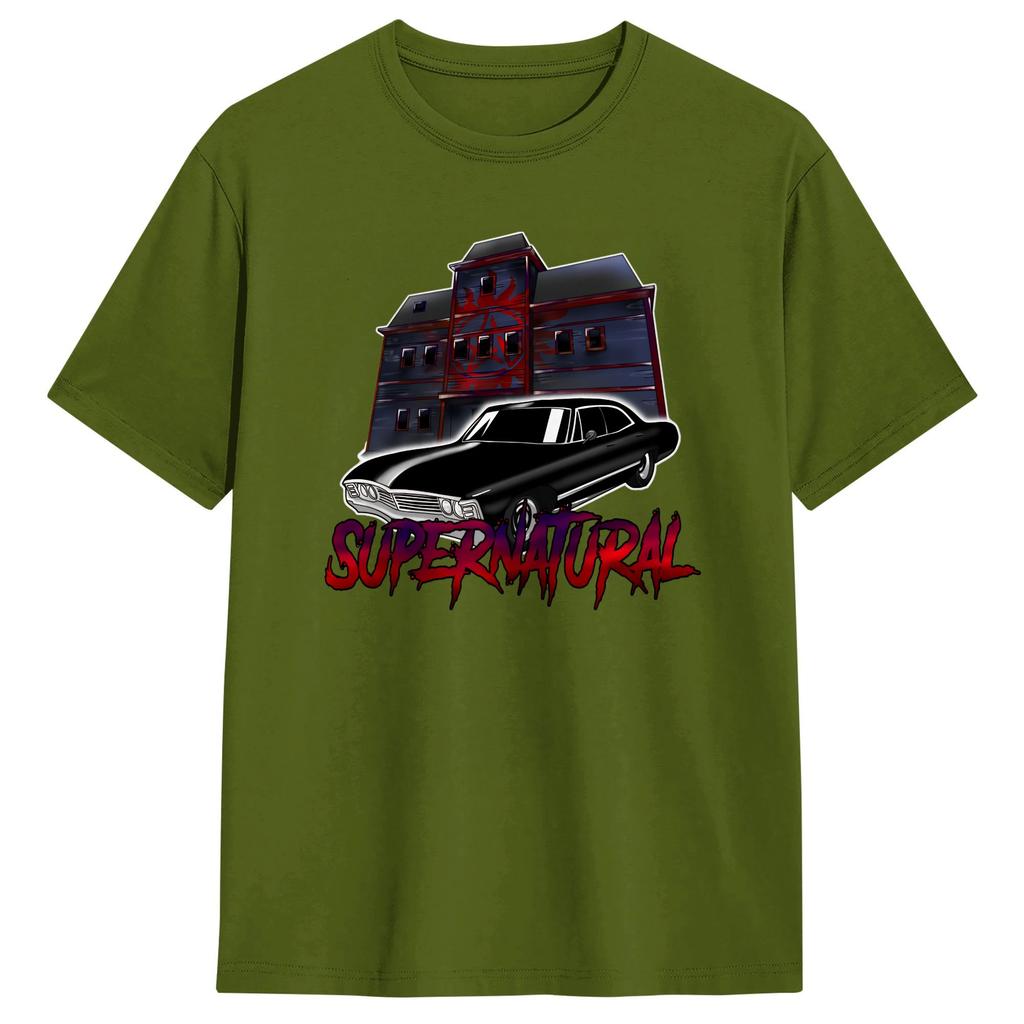 SupernaturAl Impala  TShirt Summer  Cotton T Shirts For Male Hip Hop Pattern Tshirt Short Sleeve Classic Tees