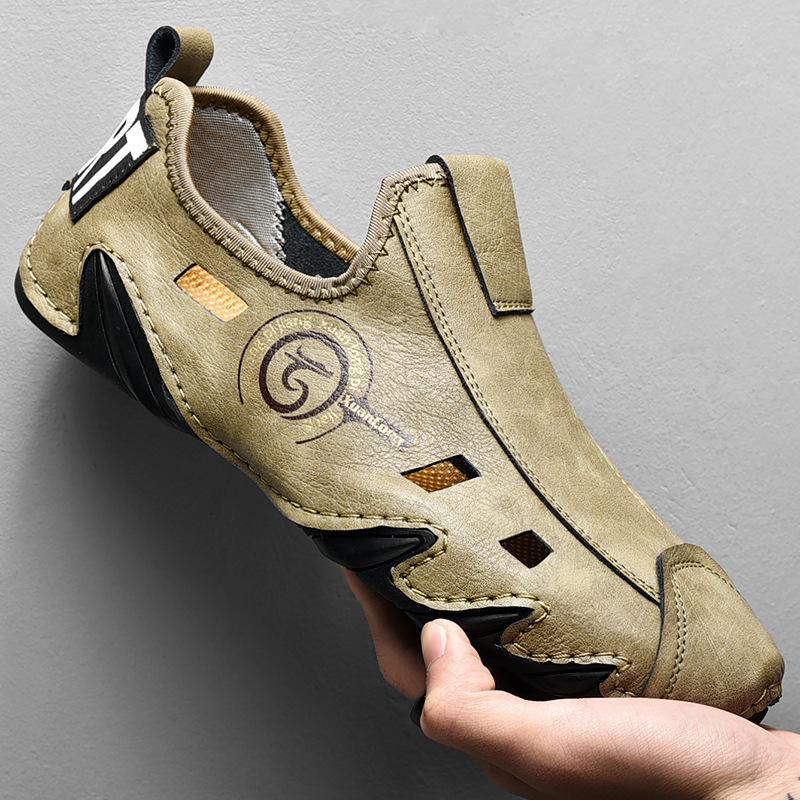 38-48 большой размер Летняя мужская кожаная повседневная обувь Дизайнерские лоферы Уличная дышащая Модная обувь для вождения Мужские Zapatillas Hombre