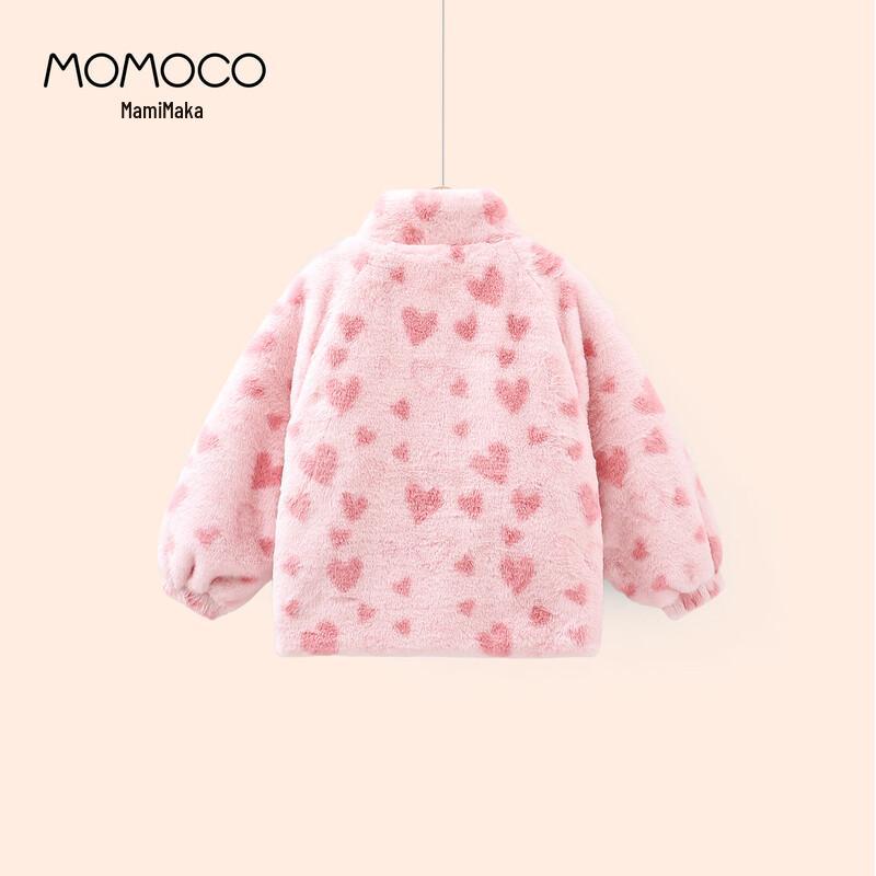 Зимняя плюшевая куртка для девочек MOMOCO с сердечками