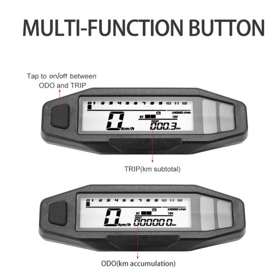 Многофункциональный мотоциклетный спидометр, водонепроницаемый универсальный мини-ЖК-экран, цифровой спидометр, тахометр