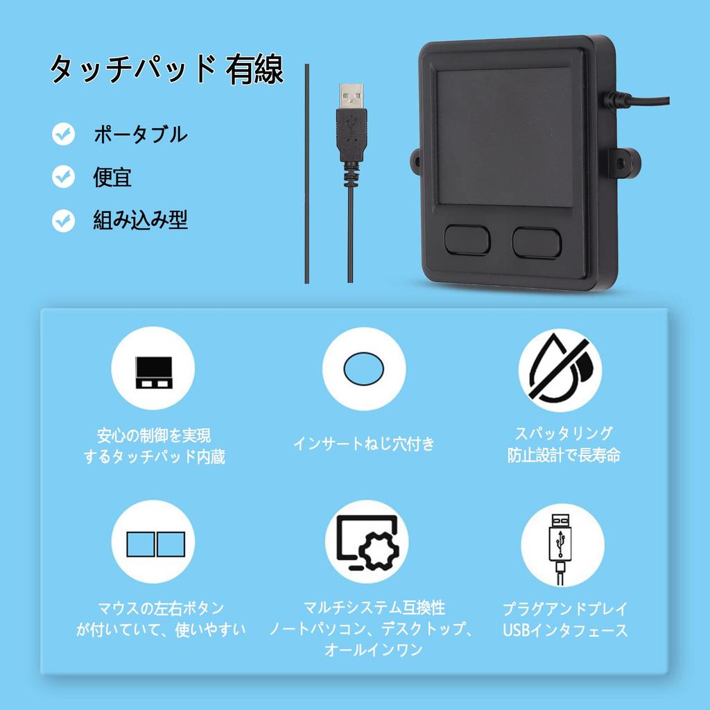 Проводная USB-тачпад, Проводная мультижестовая тачпад со встроенным дизайном и двумя кнопками, Plug and Play, Портативная тачпад для компьютеров, Ноутбуков,