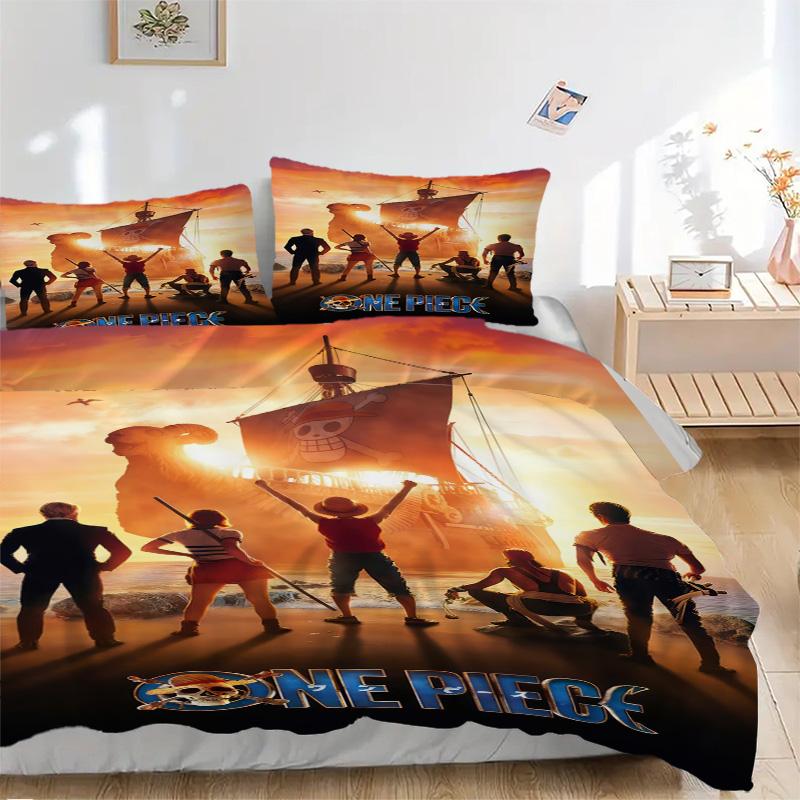 One Piece Bedding 3 Piece Set HD Print Duvet Cover Pillowcases for Teens Adult Bedroom Decoration Christmas Gift C351
