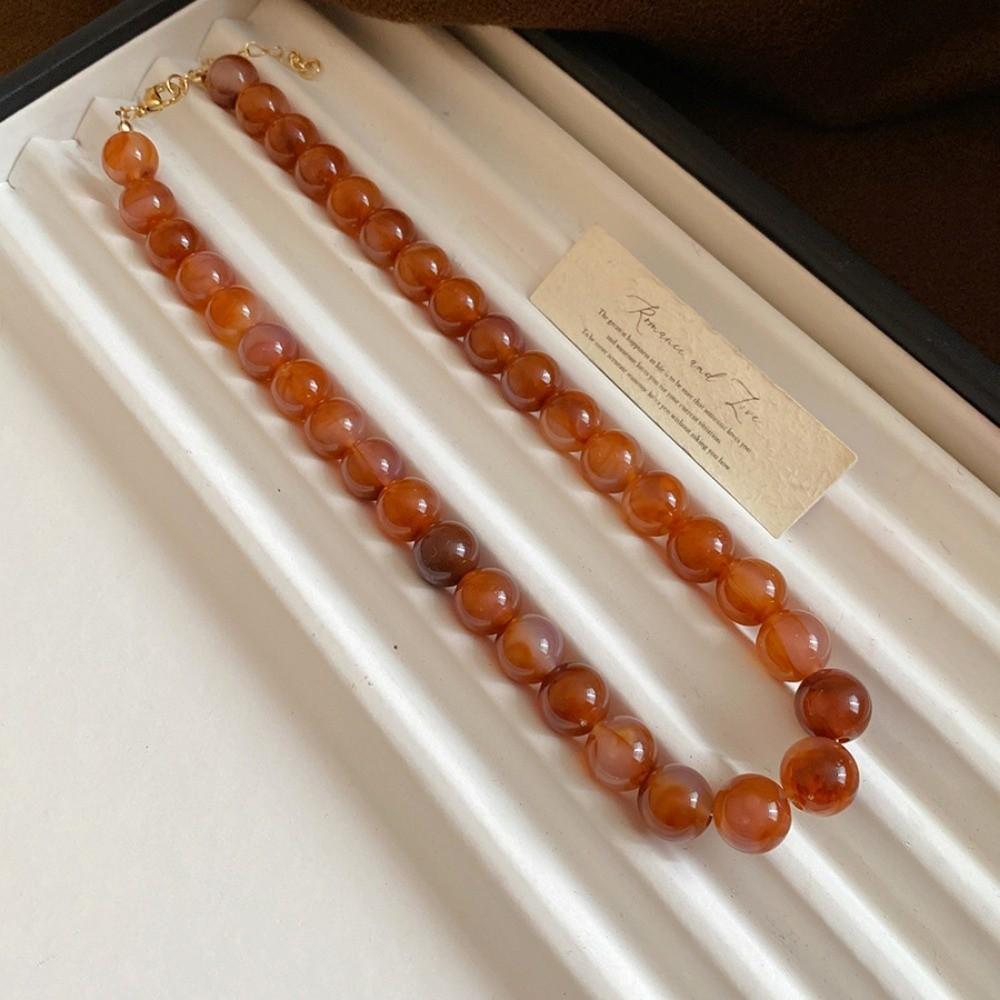 Smudging Round Beads Necklace Acrylic Collarbone Chain New Choker Necklace Gifts