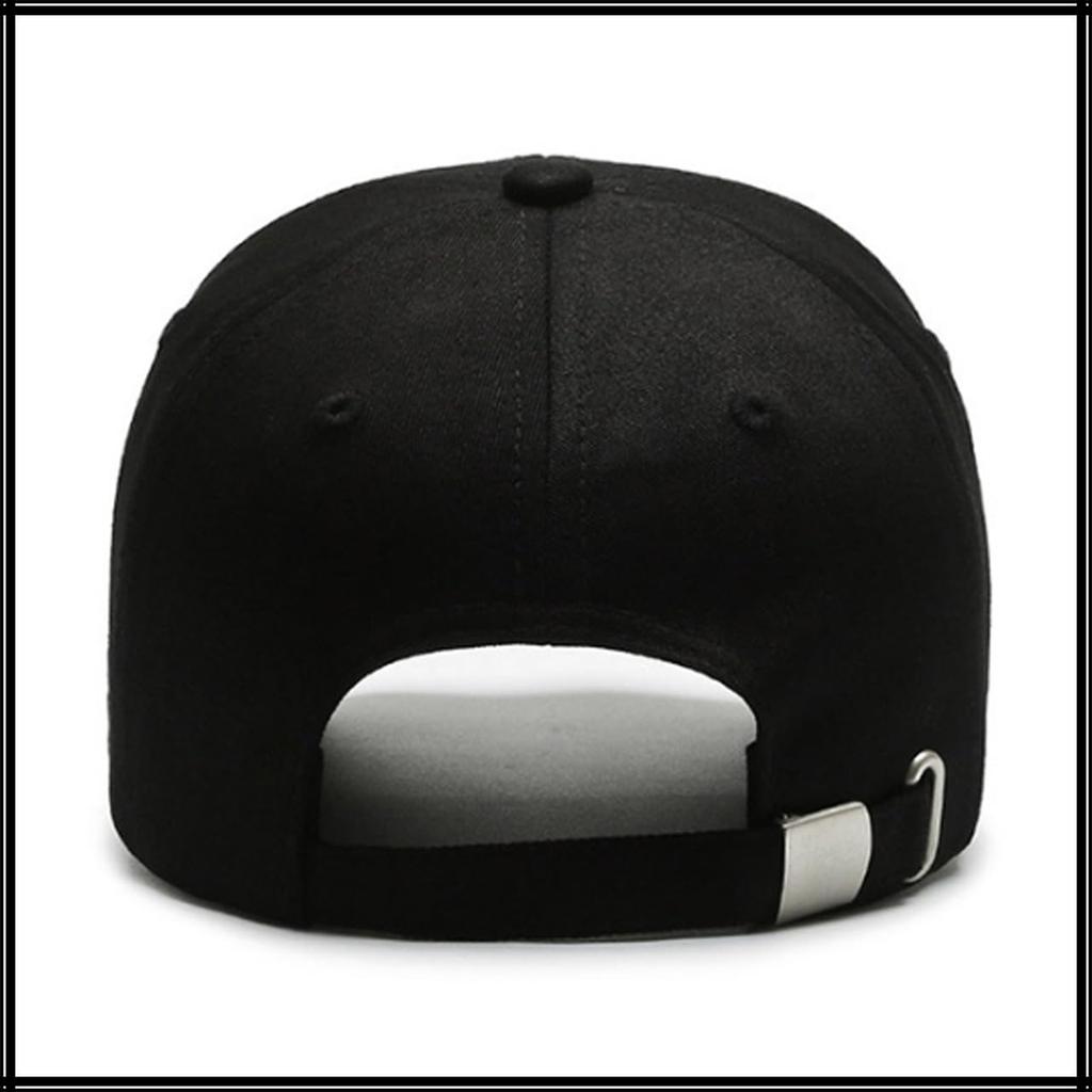 Baseball CA777 [White Fang] Hat, Cap, Logo, Emblem, Brim, Cap, Stylish, Fashionable, Cool, Men's (Black)