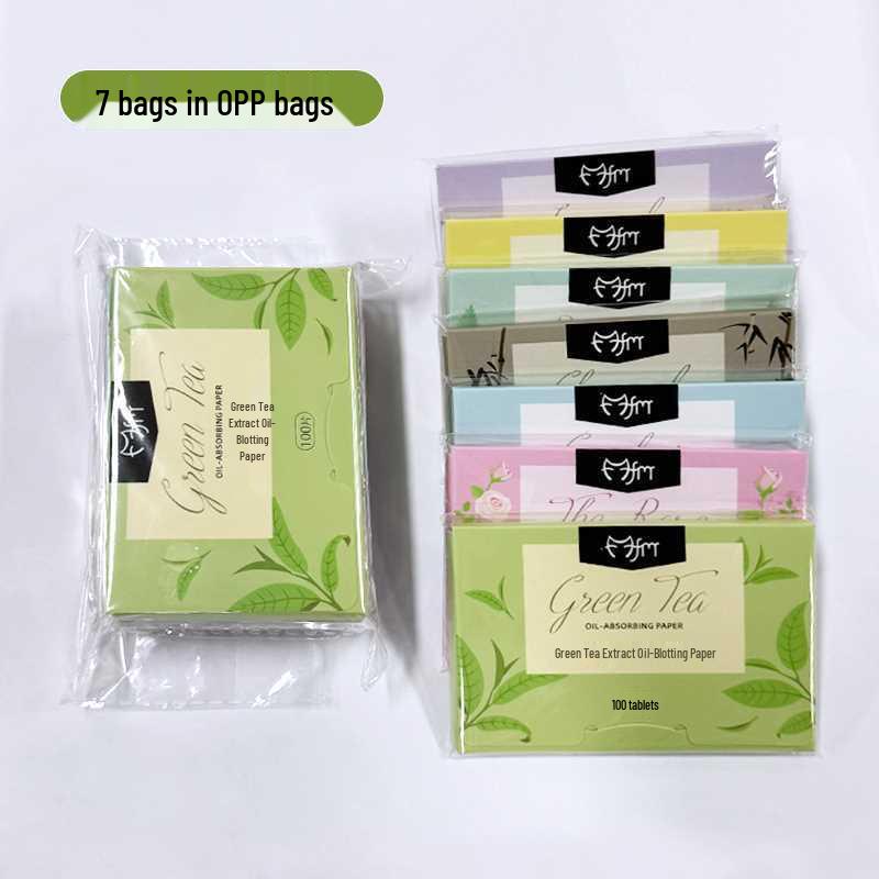 Portable Summer Fresh Facial Oil Blotting Papers with Plant Fragrance - 100 Sheets