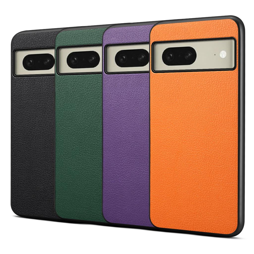 For Google Pixel 8a Case Calf Texture PU Leather Coated PC+TPU Phone Cover