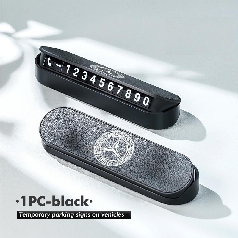 For Benz Hidden Mobile Phone Number Plates Car Styling Temporary Parking Signs Accessories AMG VIANO GLB GLC W108 W124 W126 W169 za6