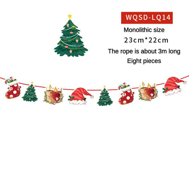 Рождественский баннер 2024 года Веселые рождественские украшения для дома Гирлянда Санта-Клаус Навидад для рождественского подарка Ноэль Декор Новый год 2025
