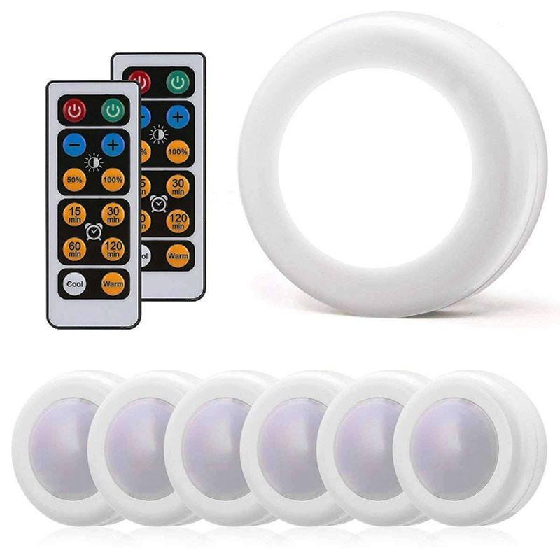 Подсветка под шкафом Беспроводная регулируемая яркость Сенсорный датчик Светодиодные ночные лампы Питание от батареи Пульт дистанционного управления Подходит для кухонной лестницы