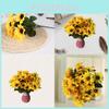 Helianthus Annuus Artificial Flower Bouquet With Plastic Craft For Wedding Home Decor And Photography