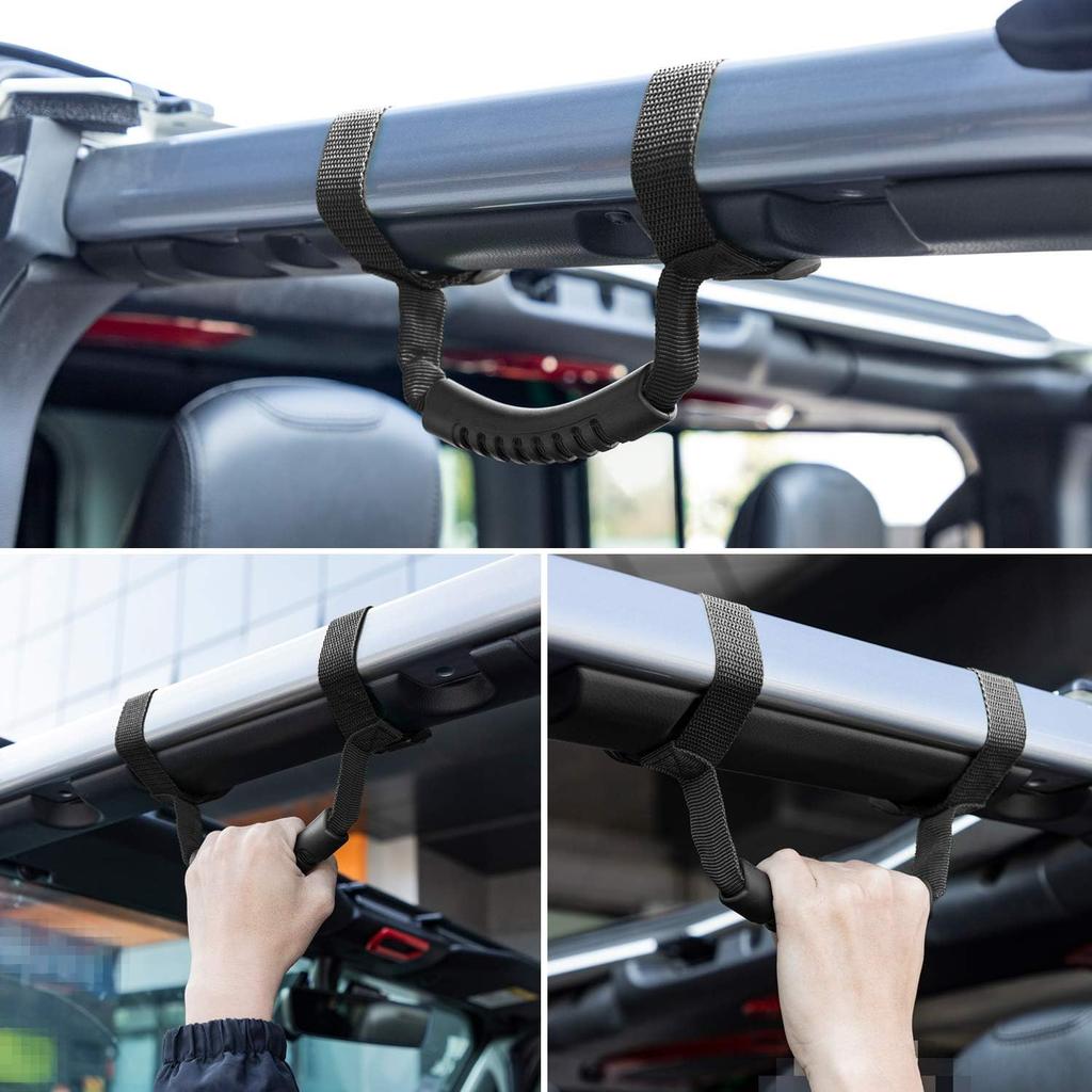 4 X Ручки на дугу безопасности для Jeep Wrangler YJ TJ JK JKU JL JLU Sports Sahara Freedom Rubicon X & Unlimited 1955-2024 2025 (черный)