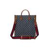 Gucci Сумка-тоут унисекс из синего денима с монограммой и переплетающимся логотипом Double G, большая, вертикальная 674155-2KQQT-8391