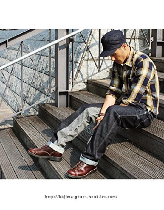 Рабочие брюки Kojima Jeans Monkey Combo Painter, мужские брюки, 40, индиго/хикори