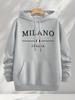 Urban Element Printed Sweatshirt, Casual Hooded Sweatshirt, Long-sleeved Pullover