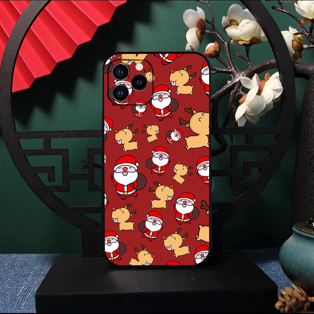 Рождественский Санта-Клаус Снеговик Чехол для Телефона Для IPhone 17 Pro Max 16 15 14 Pro Max 13 11 X Xs Xr 8 7Plus Силиконовый Чехол