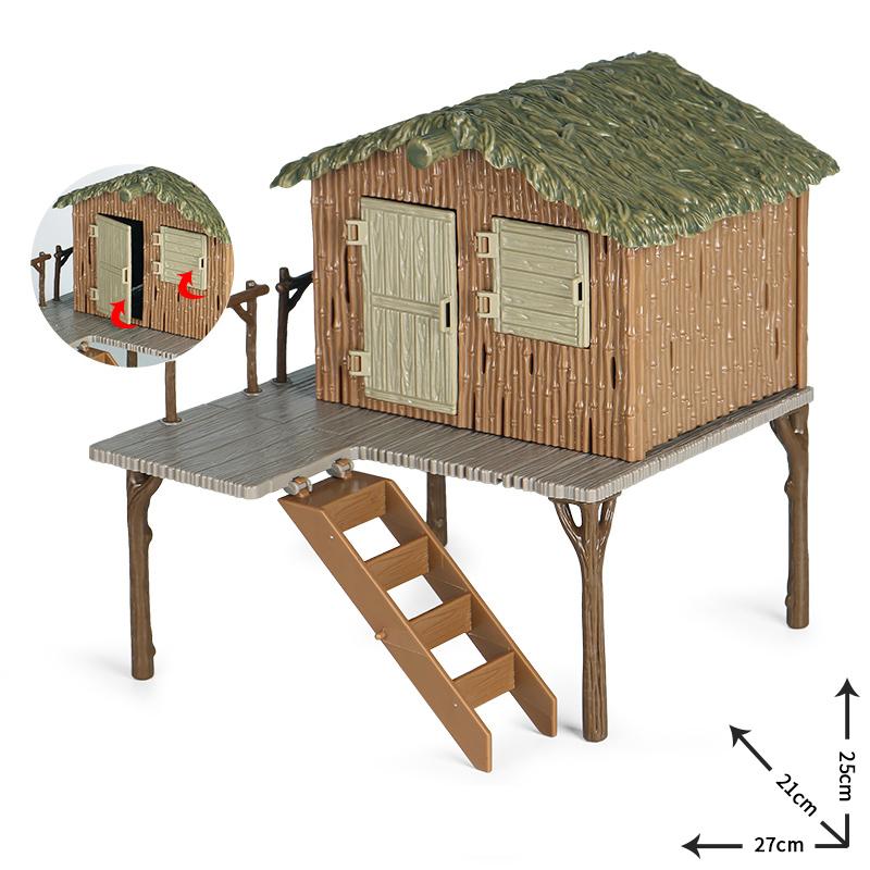 Oenux Модель фермерского дома Фигурки Фермер Мотоцикл Корова Курица Свинья Набор животных Фигурка Миниатюра ПВХ Милый Обучающая Детская Игрушка