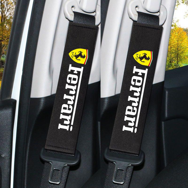2/4pcs Car Neck Headrest Pillow Seat Belt Protector Pads For Ferrari F1 F8 F80 SF90 Stradale SF90Spider 296 GTB 296 GTS 812 ZXX2