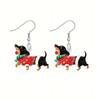 CAOSHI Cute Dachshund Designed Pendant Earrings for Women Fashion Acrylic Christmas Jewelry Gifts Cartoon Animal Accessories