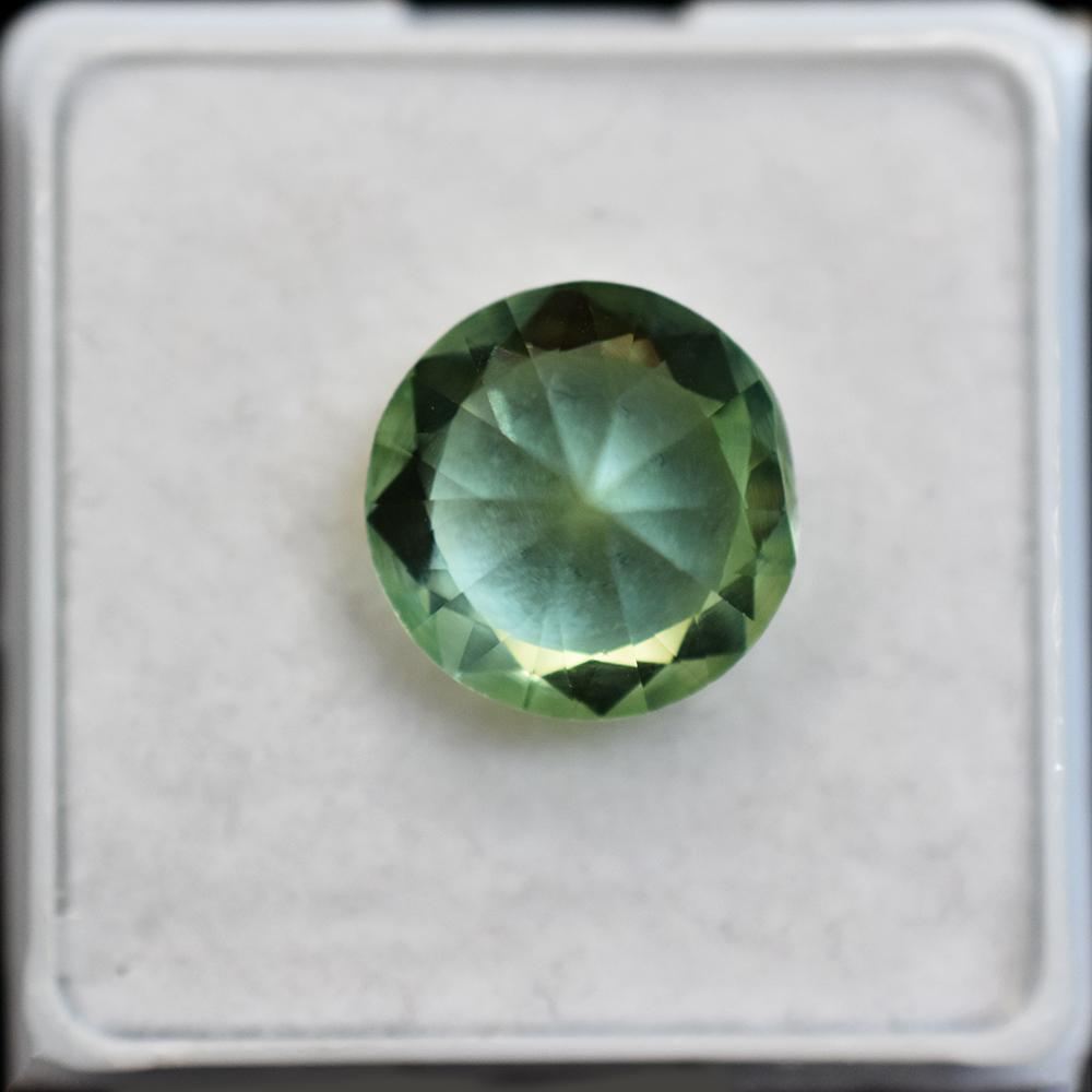 Rare Natural Bluish Green Sapphire 6.50 Ct Round Certified Loose Gemstone