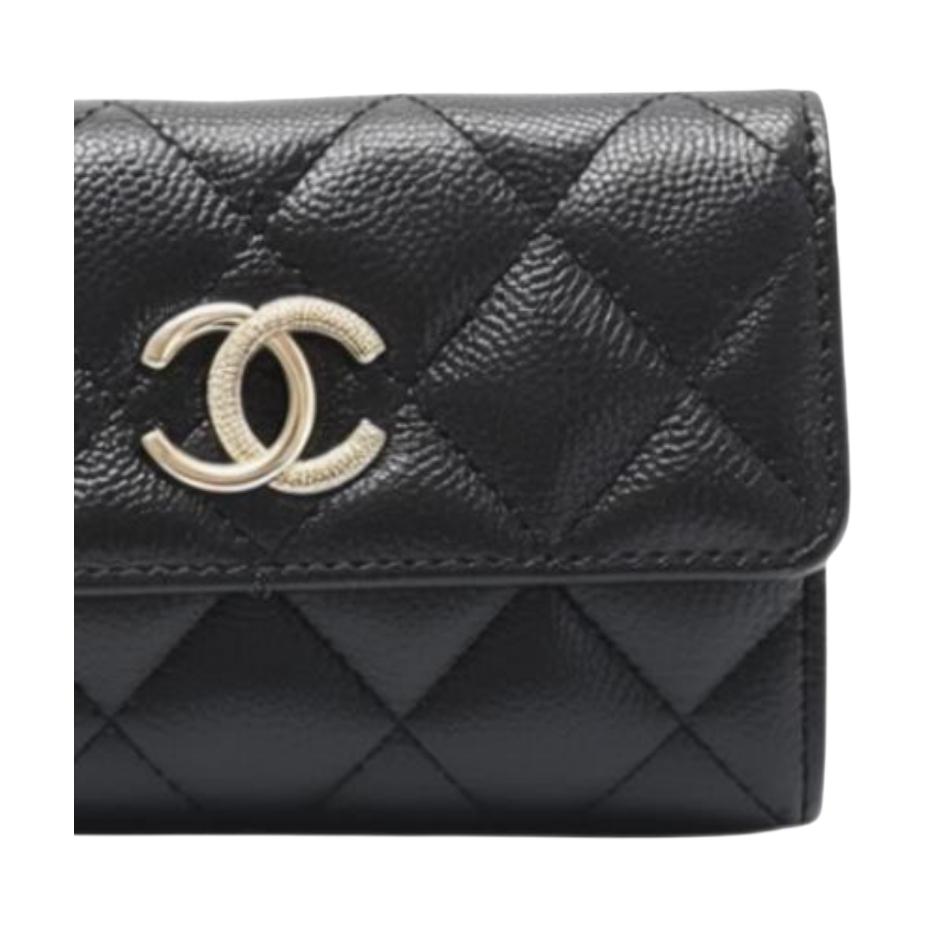 Chanel Logo Quilted Calfskin Card Holder Women Accessories Black AP4905-B22098-94305