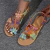 Летние новые плоские сандалии, красочные бабочки, украшенные цветами, пляжные сандалии, женские сандалии большого размера для женщин