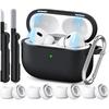 For Airpods Pro 2 Case 2023/2022/2019 with Magnetic Lid Lock,Silicone Protection AirPod Pro Case with Cleaner kit/Ear Tips for Women Men,Airpods Pro
