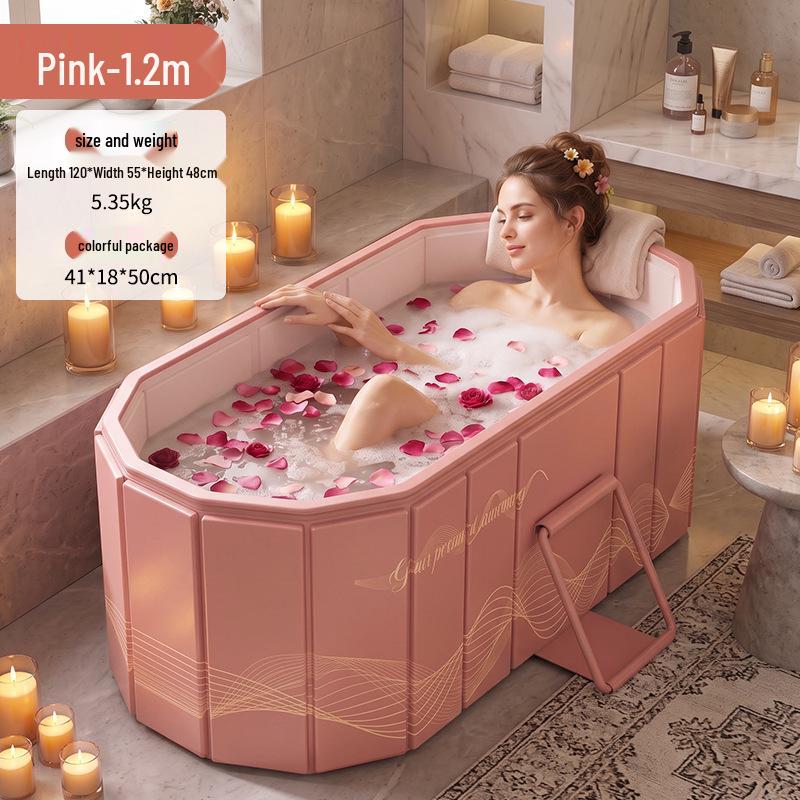 Inflatable Portable Large Folding Bathtub - Quick Setup, Thickened for Adults, Constant Temperature Bubble Bath, No Installation Required