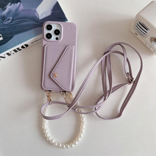 Чехол для телефона с ремешком через плечо для IPhone 13 12 Mini 15 14 Plus 11 Pro Max, кошелек с держателем для карт, кожаный защитный чехол