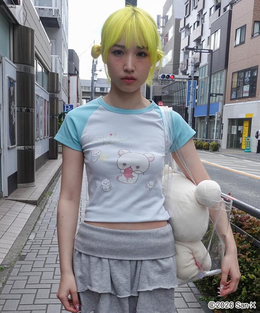 YOUHEE [Korilakkuma] Raglan T-Shirts Blue