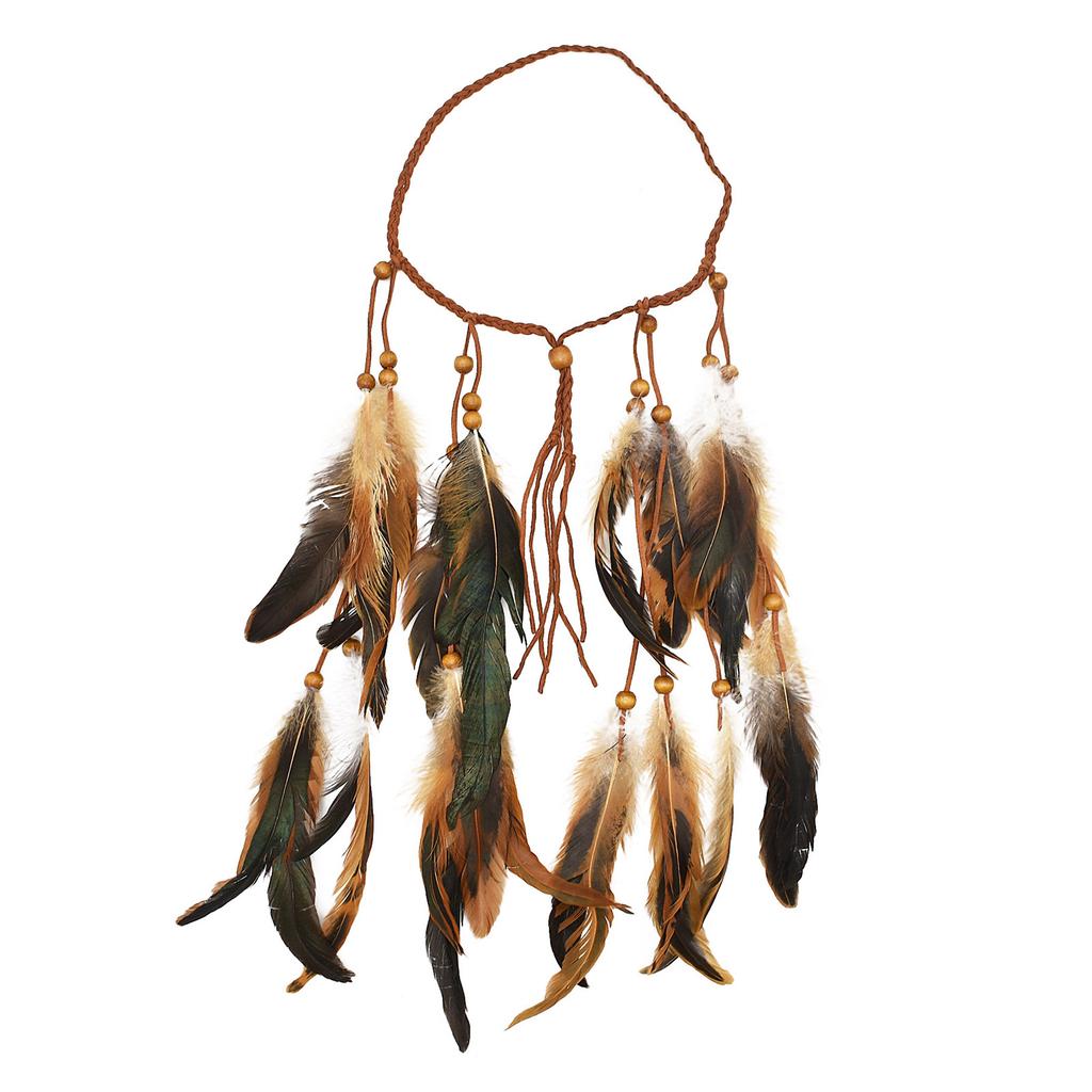 Богемная повязка на голову с перьями и длинной бахромой, этническая повязка для женщин, аксессуары для фестиваля