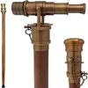 Telescope Walking Stick Antique Finish Costume Wooden Cane Foldable Rosewood Stick