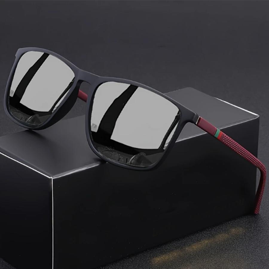 Классические квадратные мужские солнцезащитные очки Удобные Легкие очки с черной оправой Идеально подходят для путешествий, фотографии, подарков