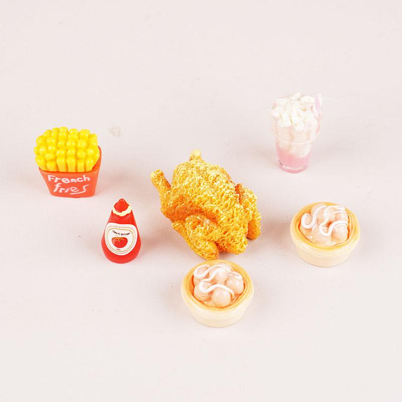 Mini Dollhouse Refrigerator Accessory Set Realistic Model Scene Display Little Fridge Ornament Toy Room Decoration