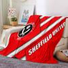 Sheffield Team Crest Flannel Blanket, Soft Polyester, Modern Design, All-Season for Camping, Travel, Gifts for holidays or birthdays