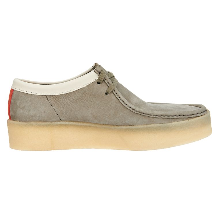 Clarks Wallabee Cup Кожаные Круглый Носок На Шнуровке Повседневная Обувь Мужские кроссовки Серый 261655387
