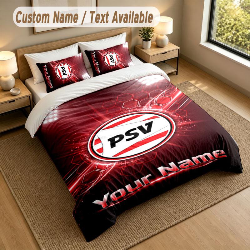 Bedding Set 1 Duvet Cover 2 Pillowcases PSV Eindhoven FC Print Soft Bed Linen Bedroom Decor