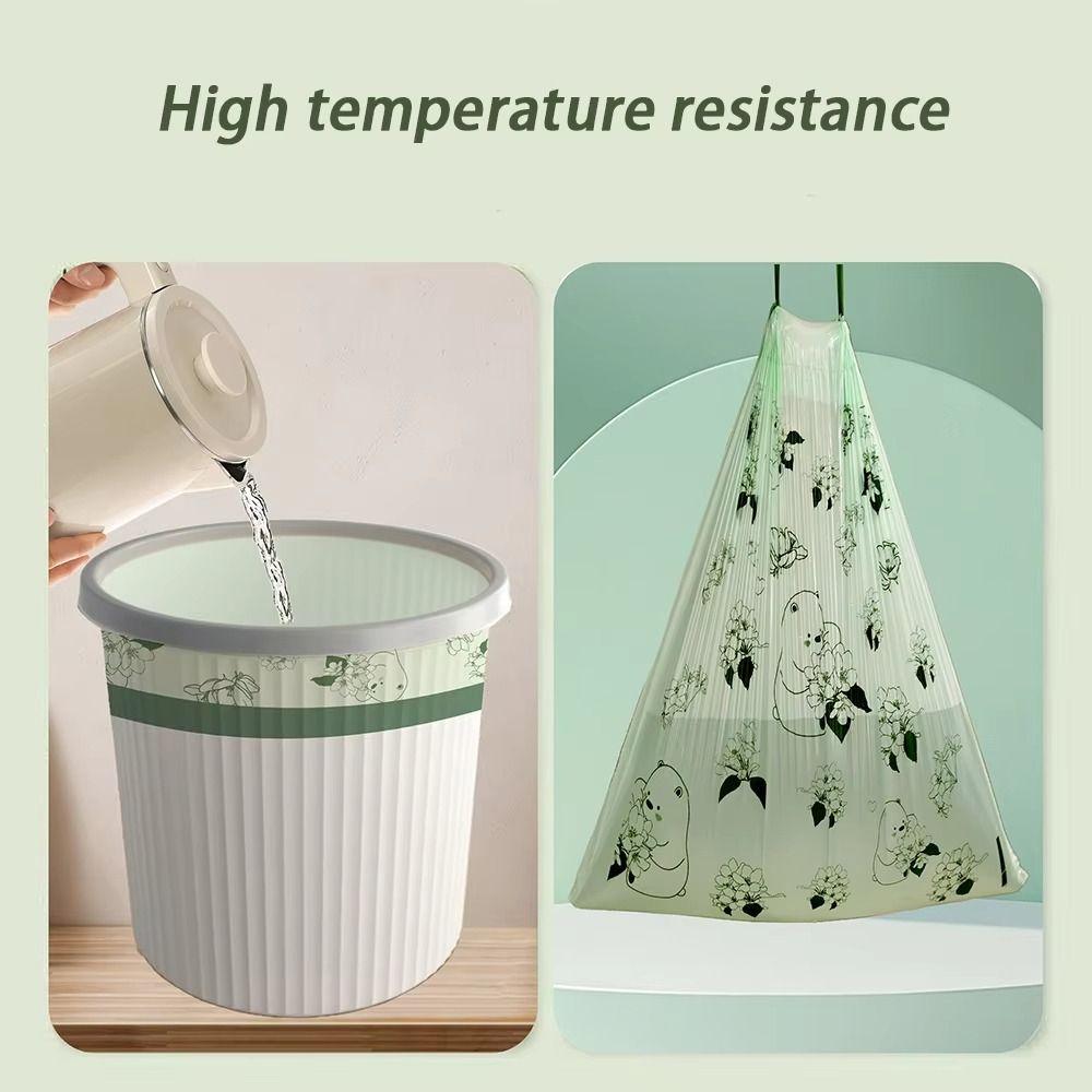30/50/100pcs/rolls Thickened Material Drawstring Garbage Bag Camellia Fragrance Bag Household Use