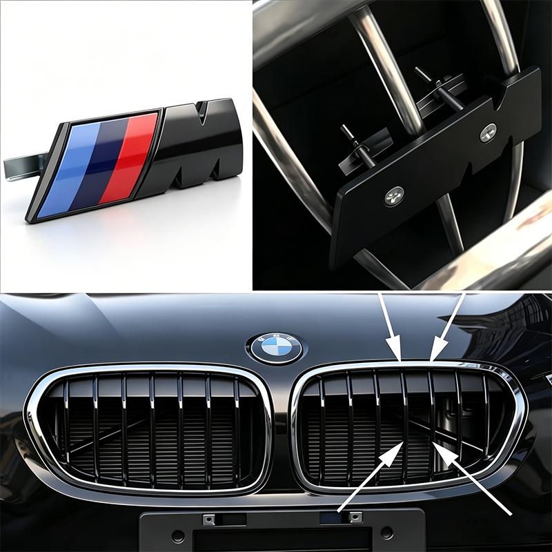 CTCE1 3D ABS/Metal Car Styling Front Grille Badge Emblem Accessory For BMW M E46 E90 E60 F30 F10 E39 E36 F20 G30 G20 E87 E92 E91 E30