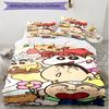 3pcs Duvet Cover Set (1*Duvet Cover + 2*Pillowcase, Without Core), Crayon Shin Print Soft All‑Season Bedding Set, Home Bedroom Decor Gift