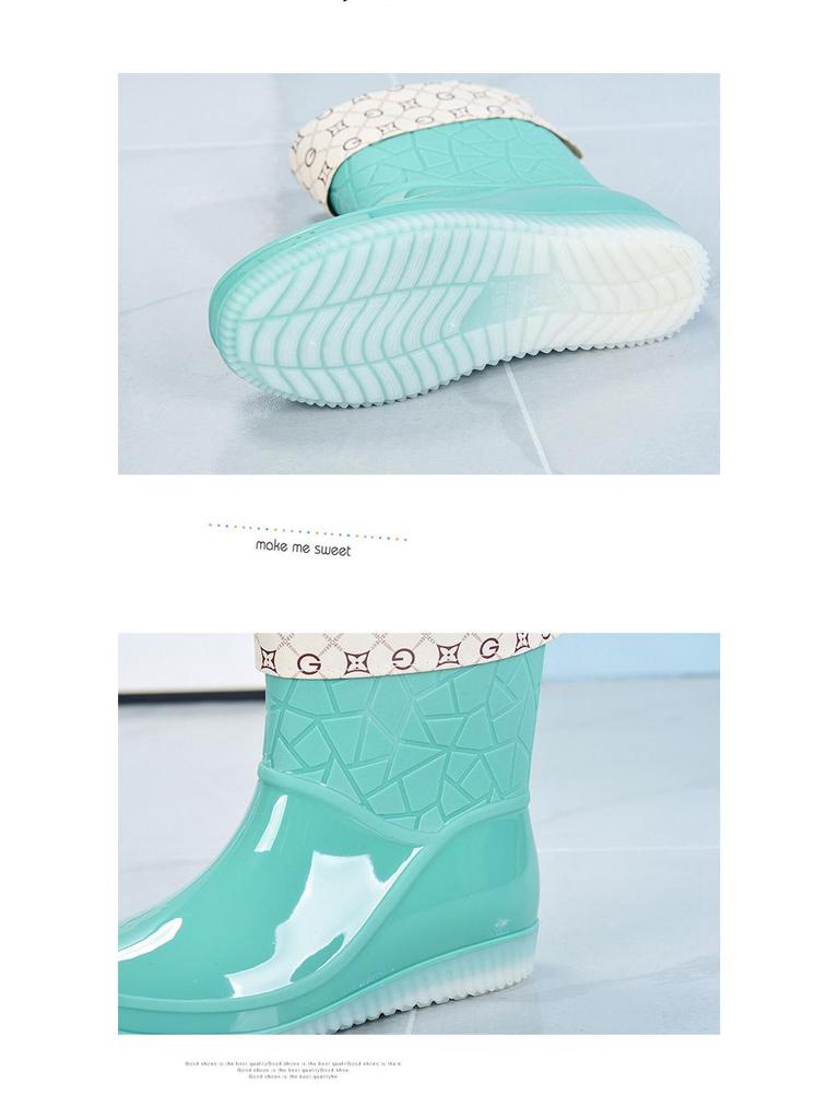 Женские гелевые нескользящие водонепроницаемые резиновые сапоги - Толстые, износостойкие, с коротким голенищем, для лета