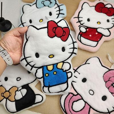 Милое Мультяшное Кухонное Полотенце из Кораллового Флиса с Петлей для Подвешивания - Плотное, Впитывающее, Не Осыпается, Отличный Маленький Подарок
