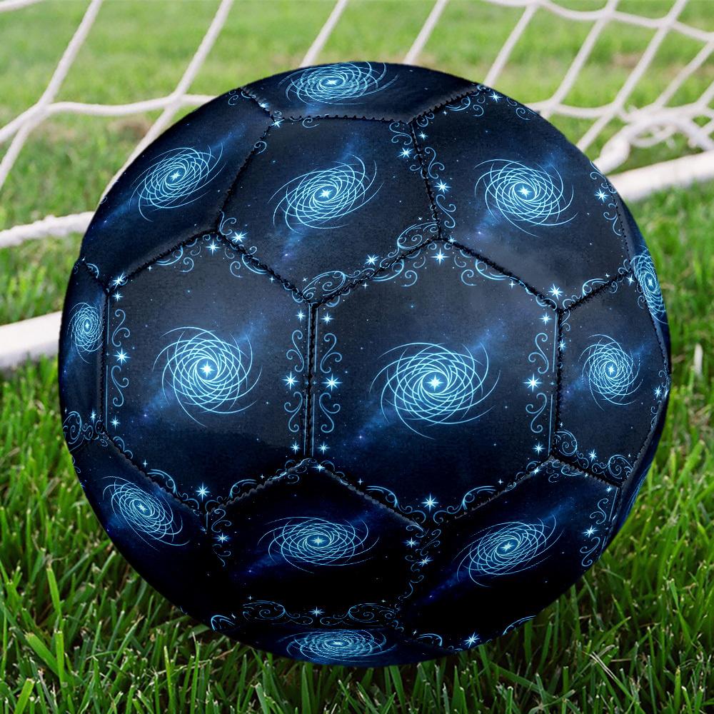 1pc Cosmic Spiral Standard Size 5 Wear Resistant Football, Indoor Outdoor Soccer Ball for School Park Grass Training & Daily zq7107