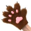 Мультяшные перчатки для косплея, пушистые варежки с когтями щенка, кавайные плюшевые перчатки с кошачьими лапками, клуб