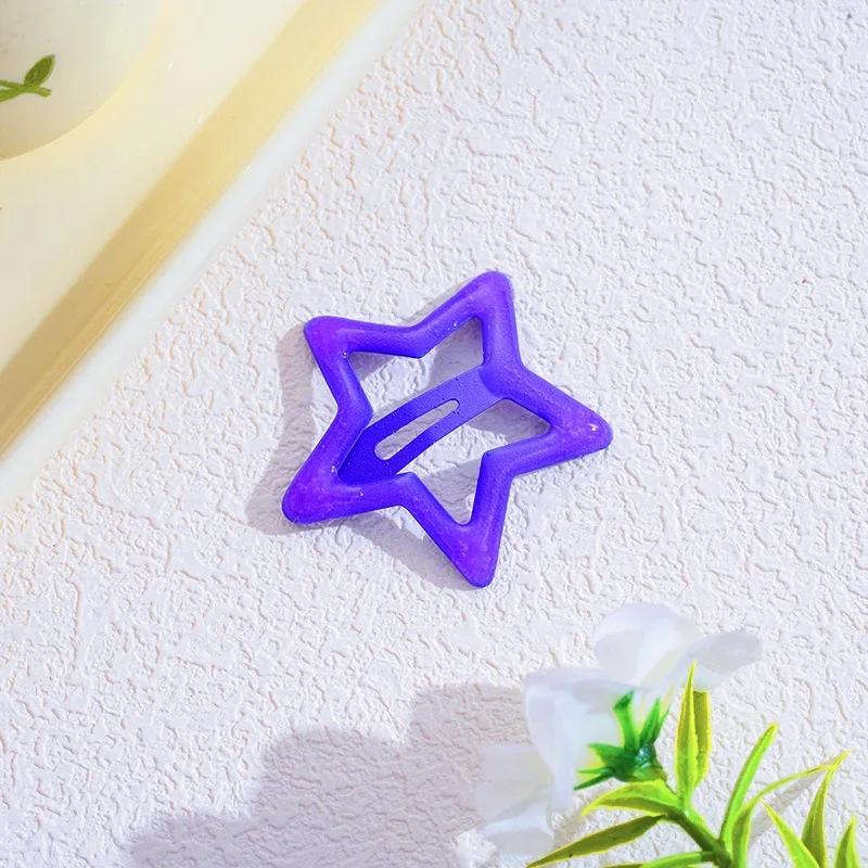 10 шт./набор Милые красочные заколки для волос в виде звезд для девочек, детей. Прекрасное украшение для волос, заколки, детские аксессуары для волос.