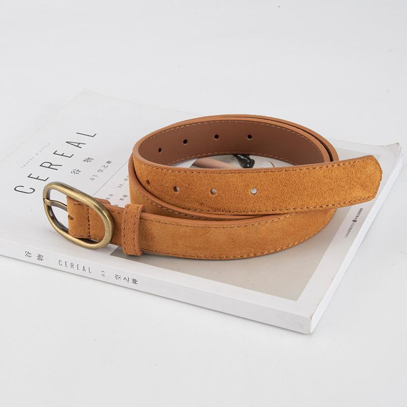 New Retro Women's Belt Fashionable and Trendy Korean Style Matte with Jeans Decorative Leather Belt for Women